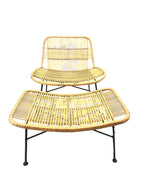 Hubsch Rattan Chair with Stool