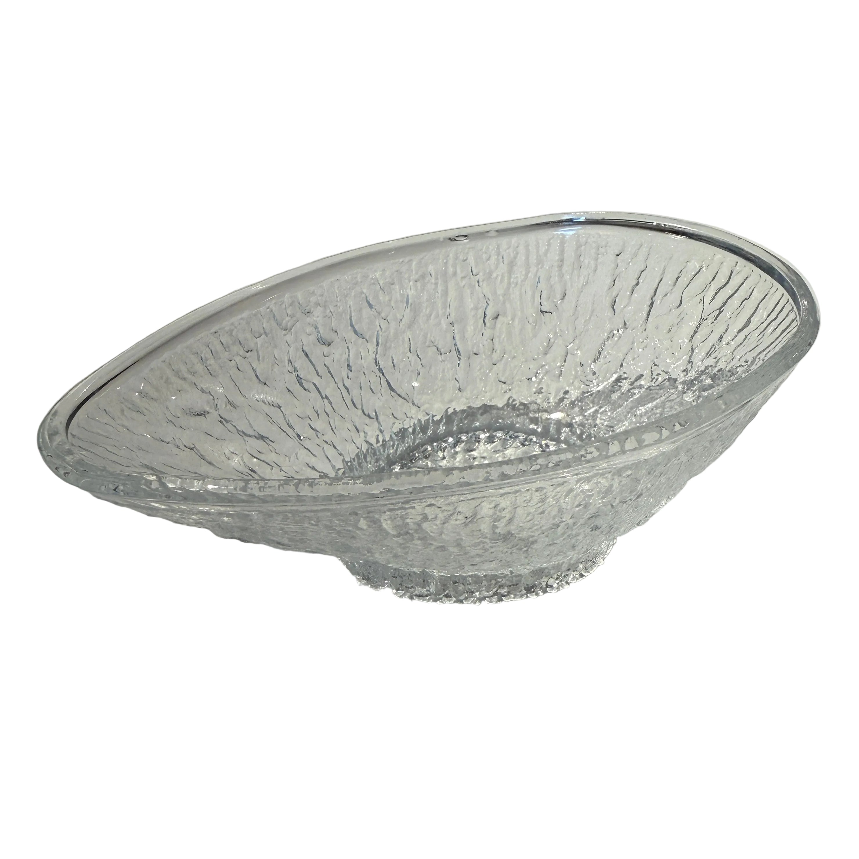 Vintage 70s Textured Glass Avocado Shaped Serving Dish Set Of 4