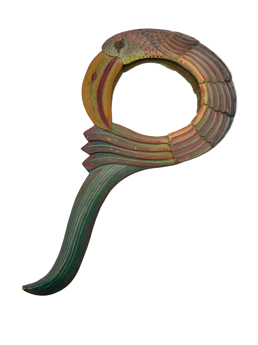 Vintage Hand Craved Bird Hand Mirror