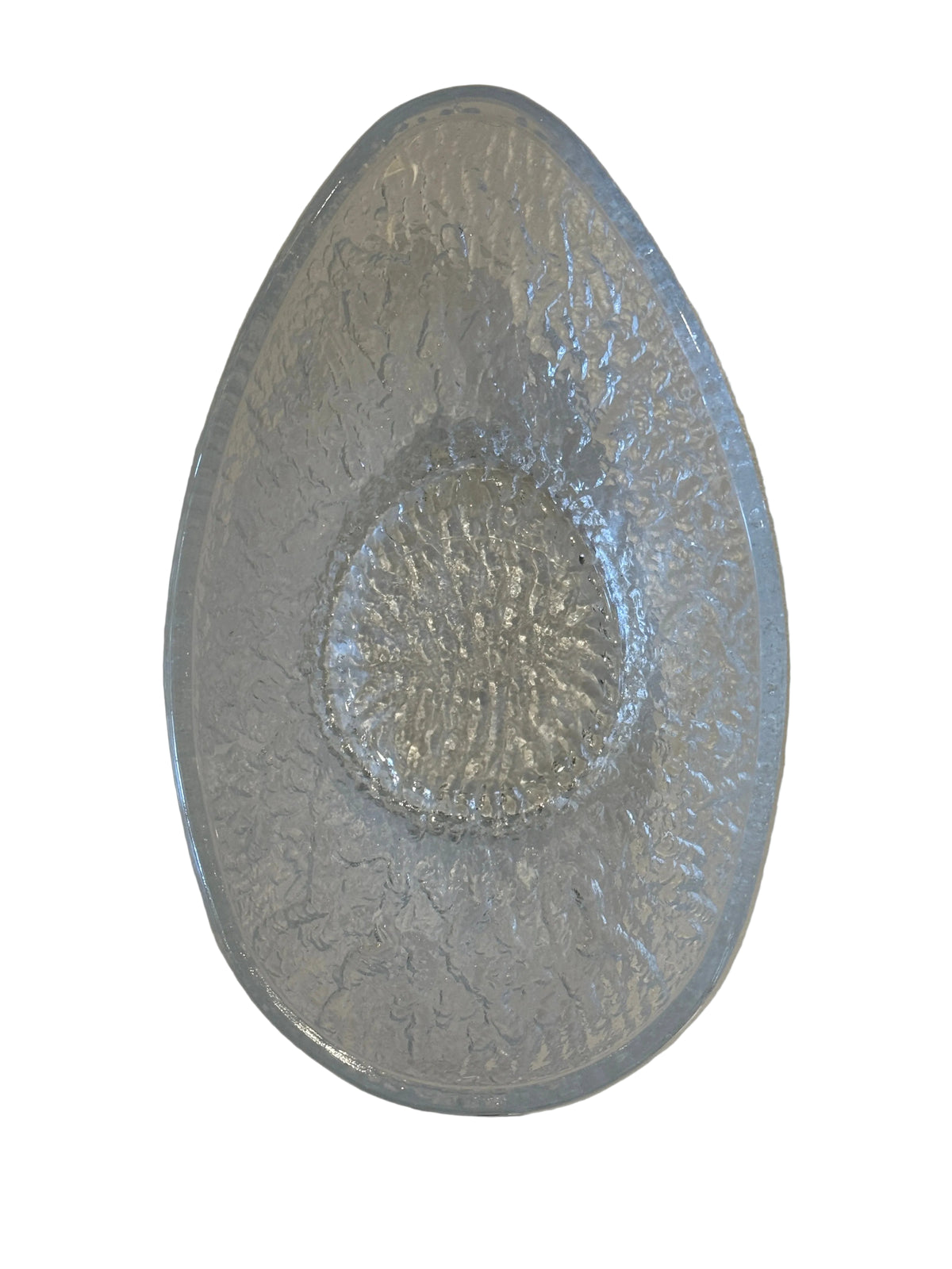 Vintage 70s Textured Glass Avocado Shaped Serving Dish Set Of 4