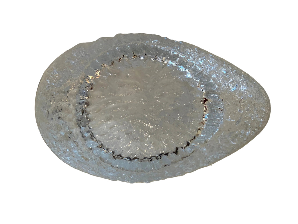 Vintage 70s Textured Glass Avocado Shaped Serving Dish Set Of 4
