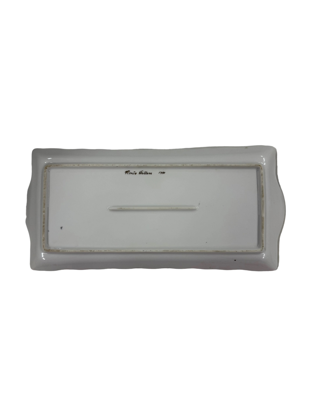 Vintage Handpainted Floral Rectangular Dish