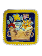 Hand-painted Floral Ceramic Serving Dish