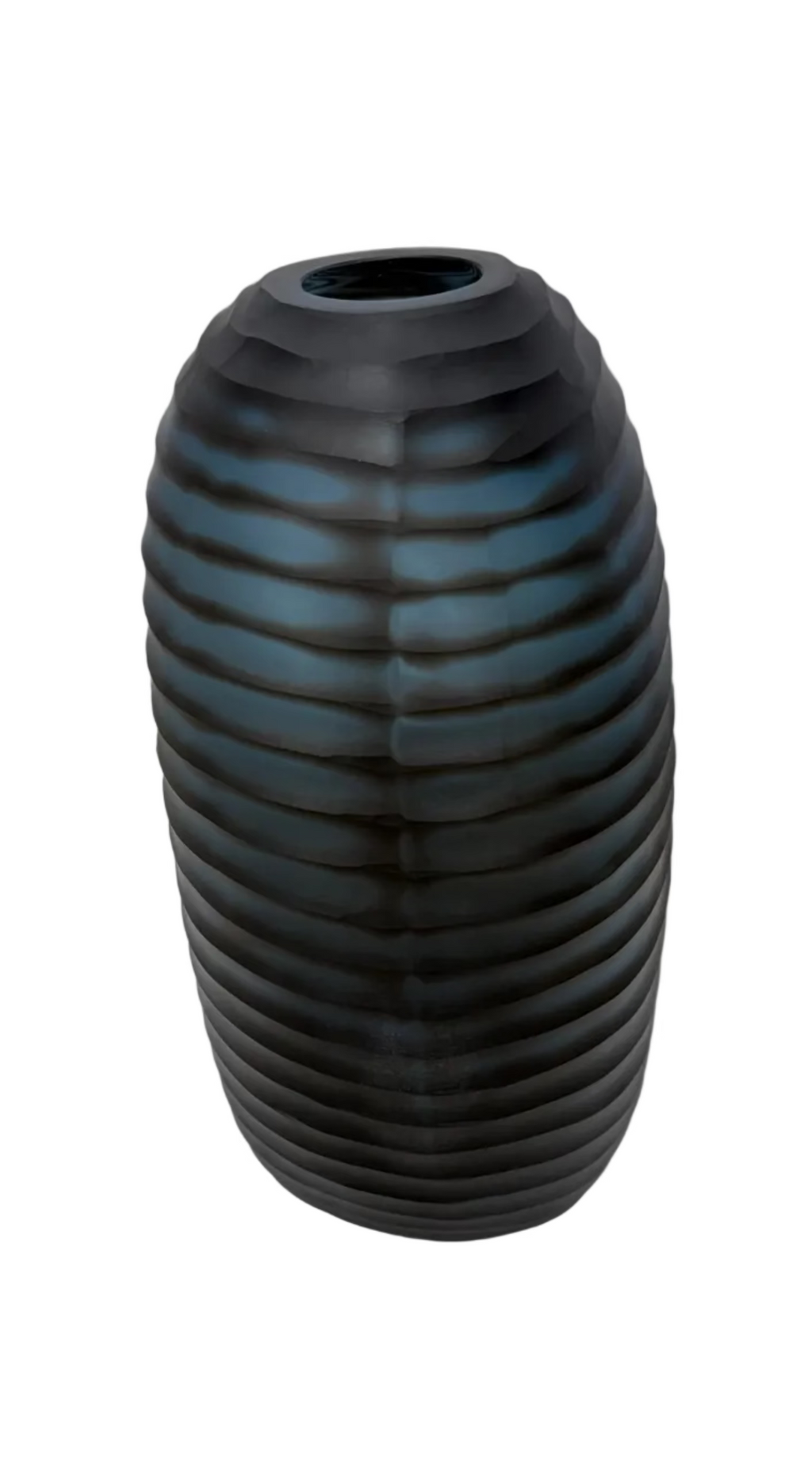 Elodie Glass Ribbed Organic Vase, Large