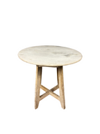 Irving Marble and Timber Round Side Table