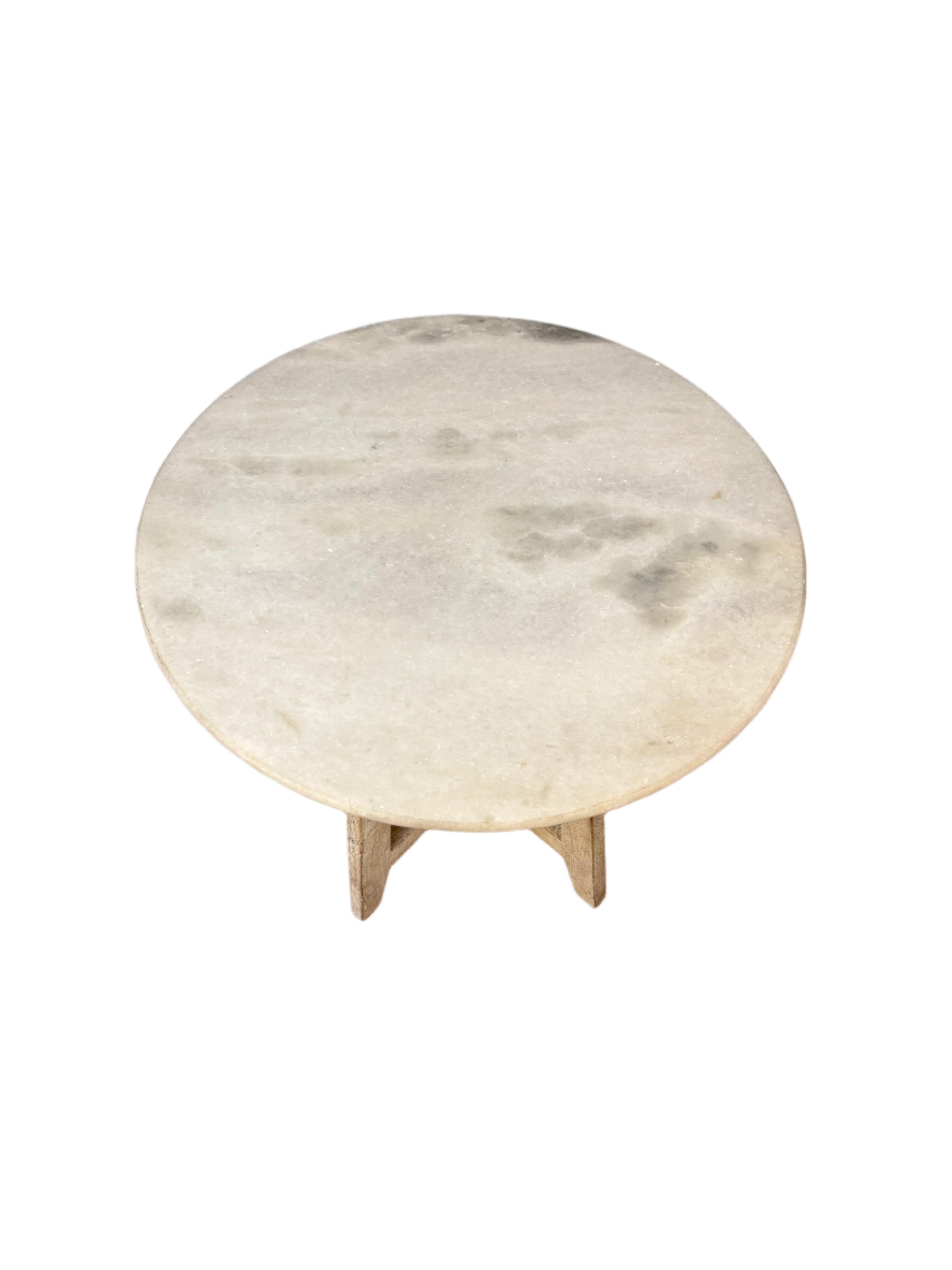 Irving Marble and Timber Round Side Table