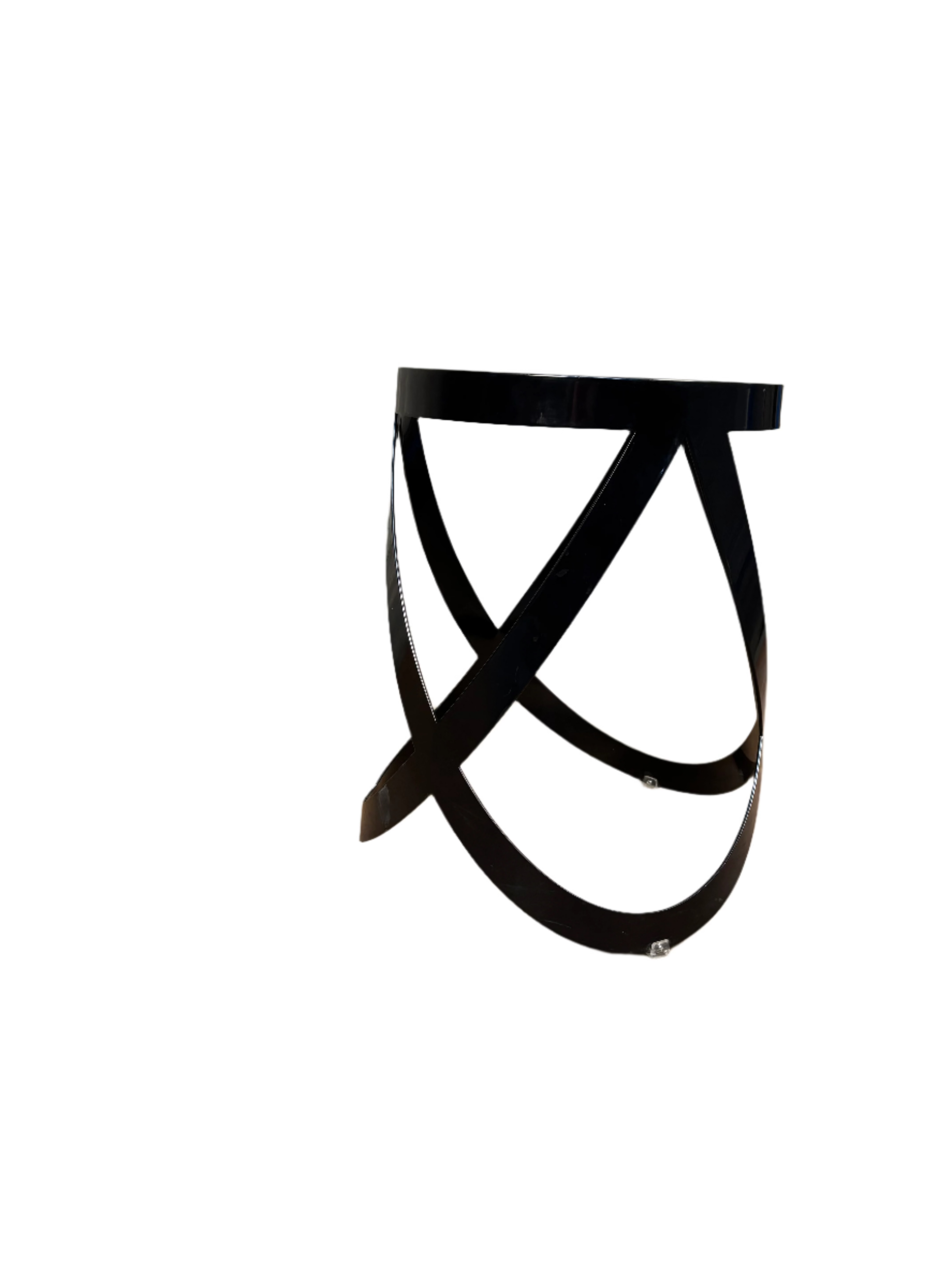 Black Metal Ribbon Stool by Cappellini