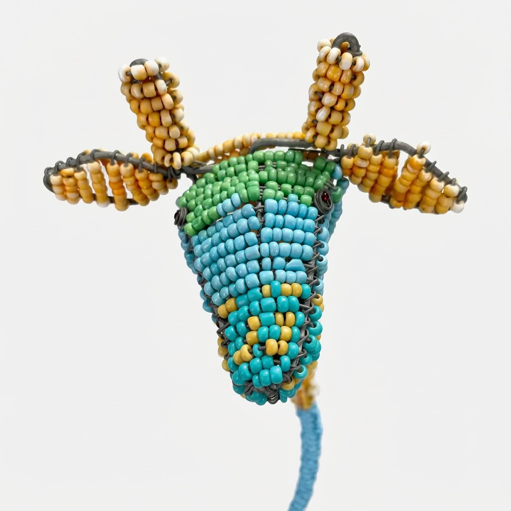 African Beaded Wire Girrafe