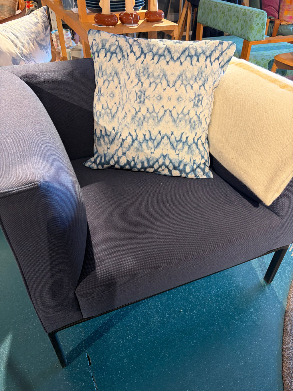 Blue Shibori style Throw Cushion