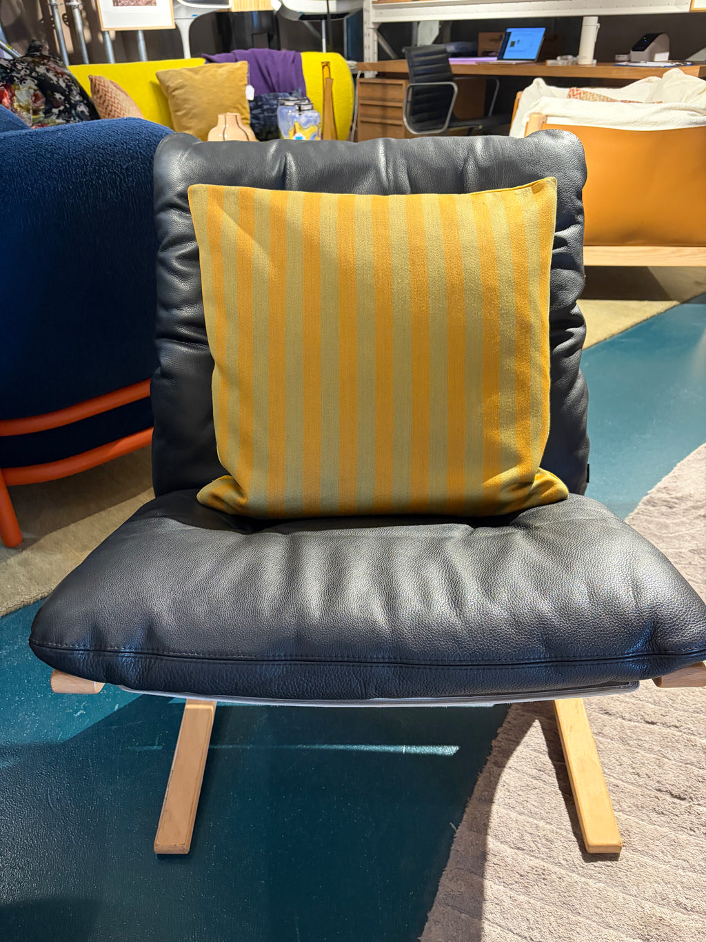 Alexander Girard Toostripe Ochre & Sienna Thrown Pillow