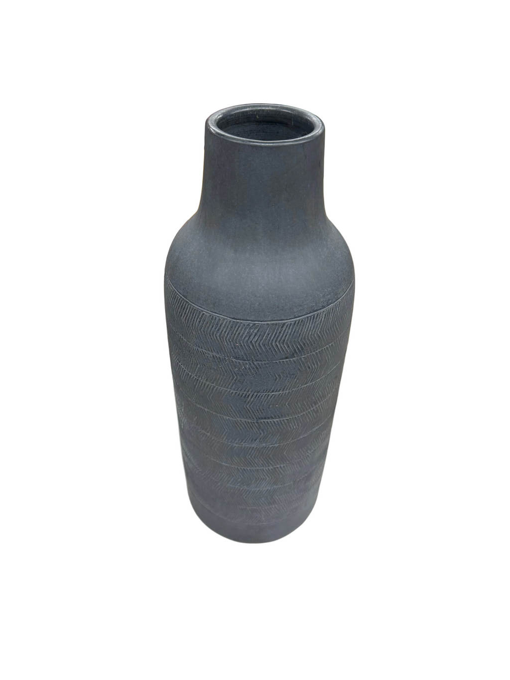 Textured Charcoal Ceramic Vessel