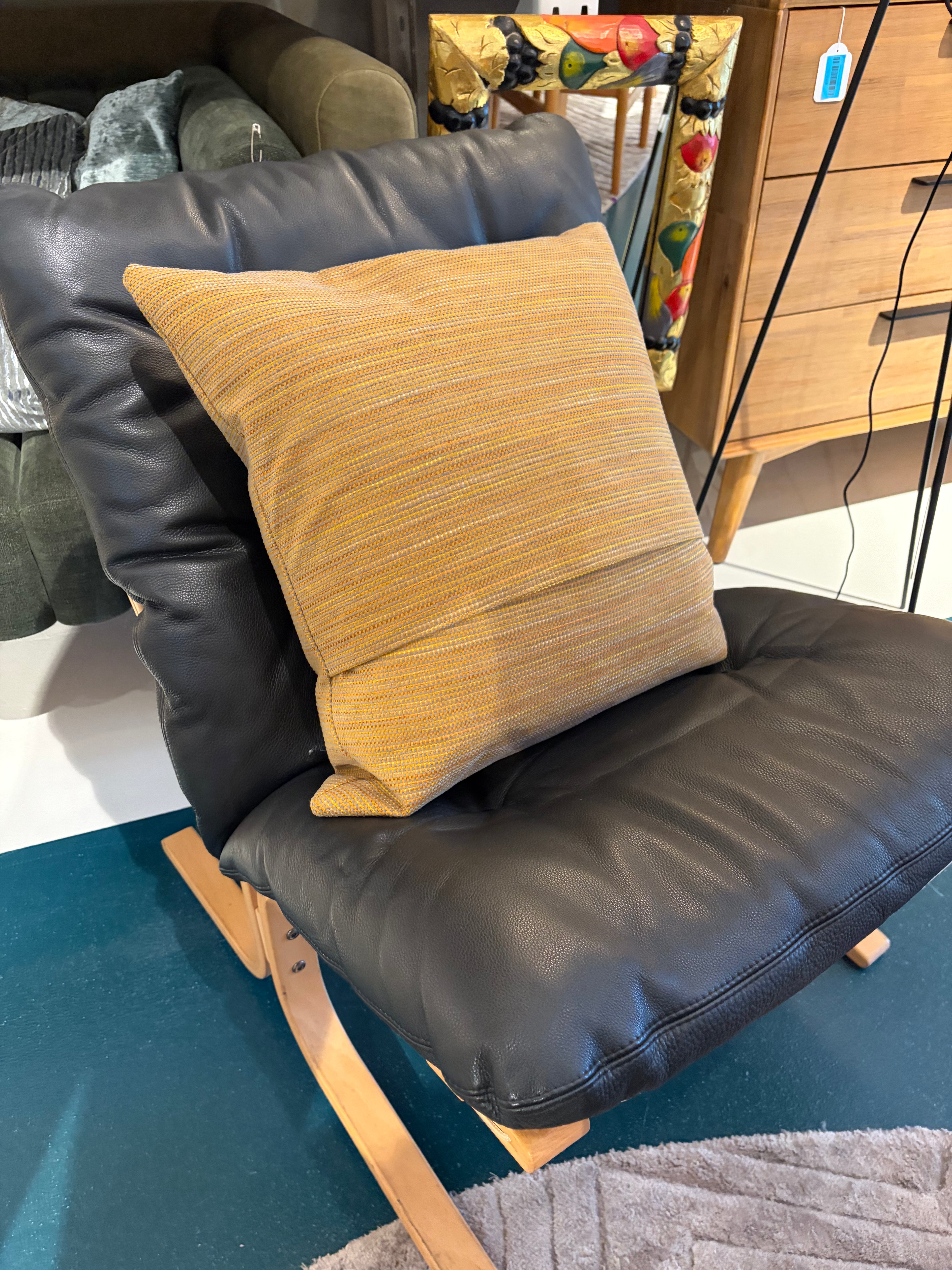 Gold Multi Striped Throw Cushion