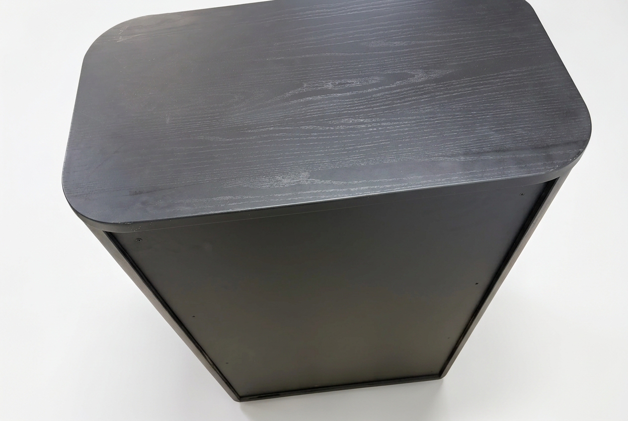 Black Wooden Cabinet with Honeycomb Textured Doors