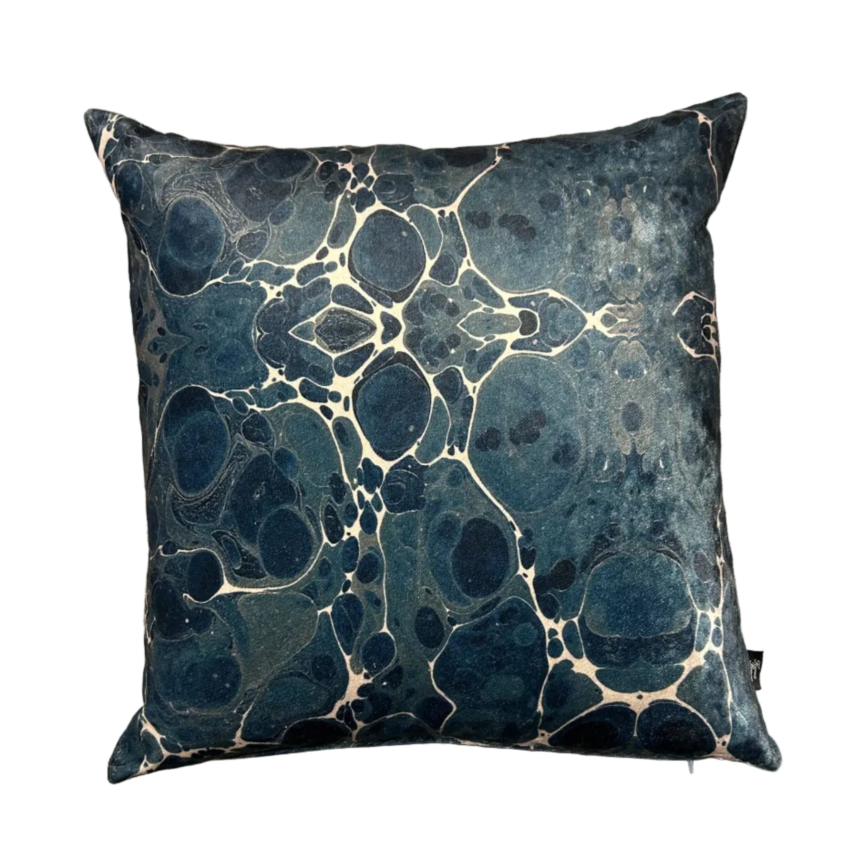 Mystic Blue Velvet Cushion by Kerrie Brown