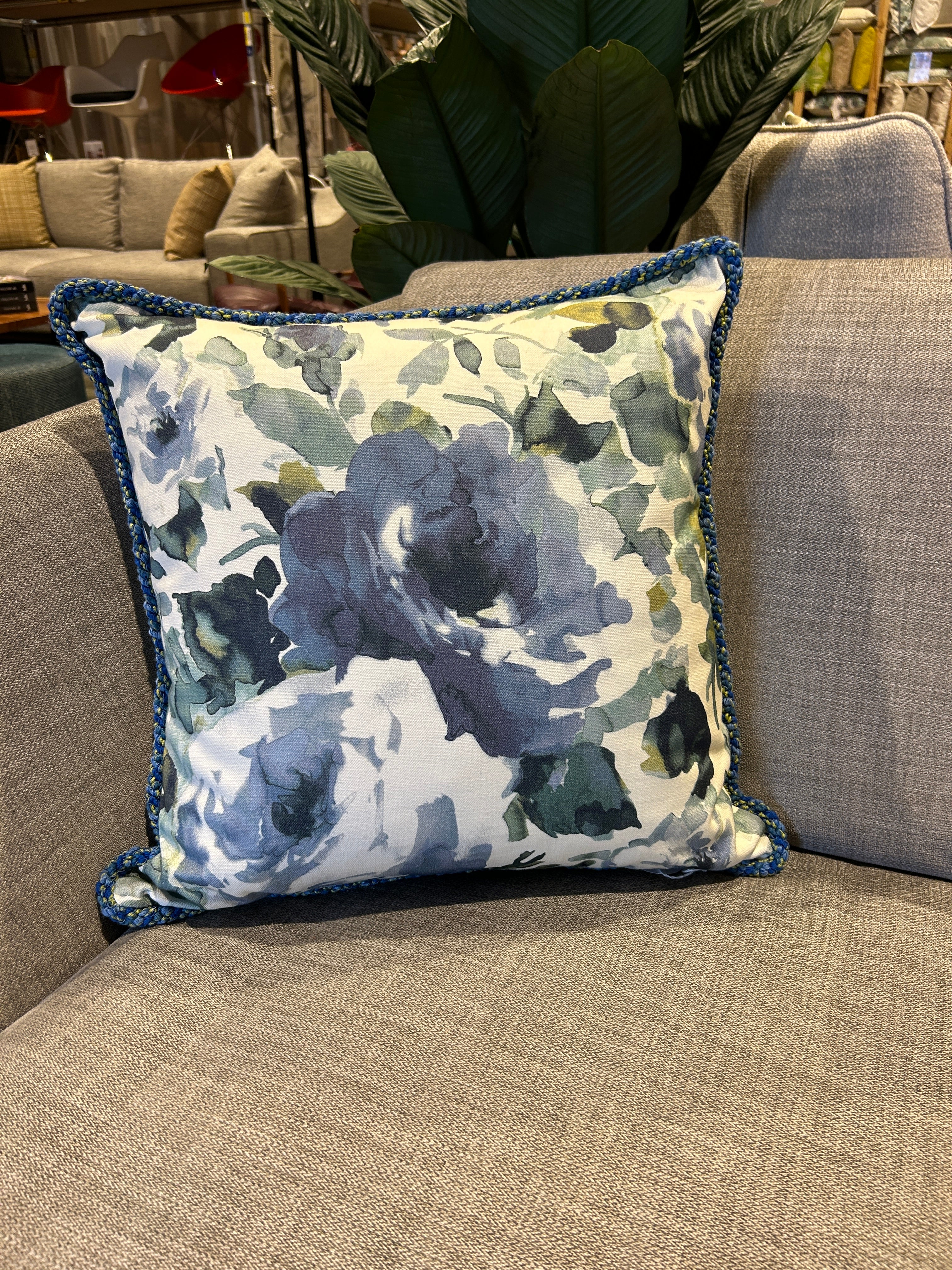 Blue Botanical Cushion