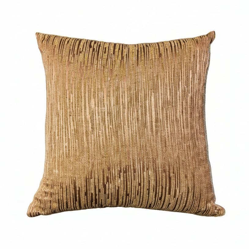 Warm Copper Stripe Cushion