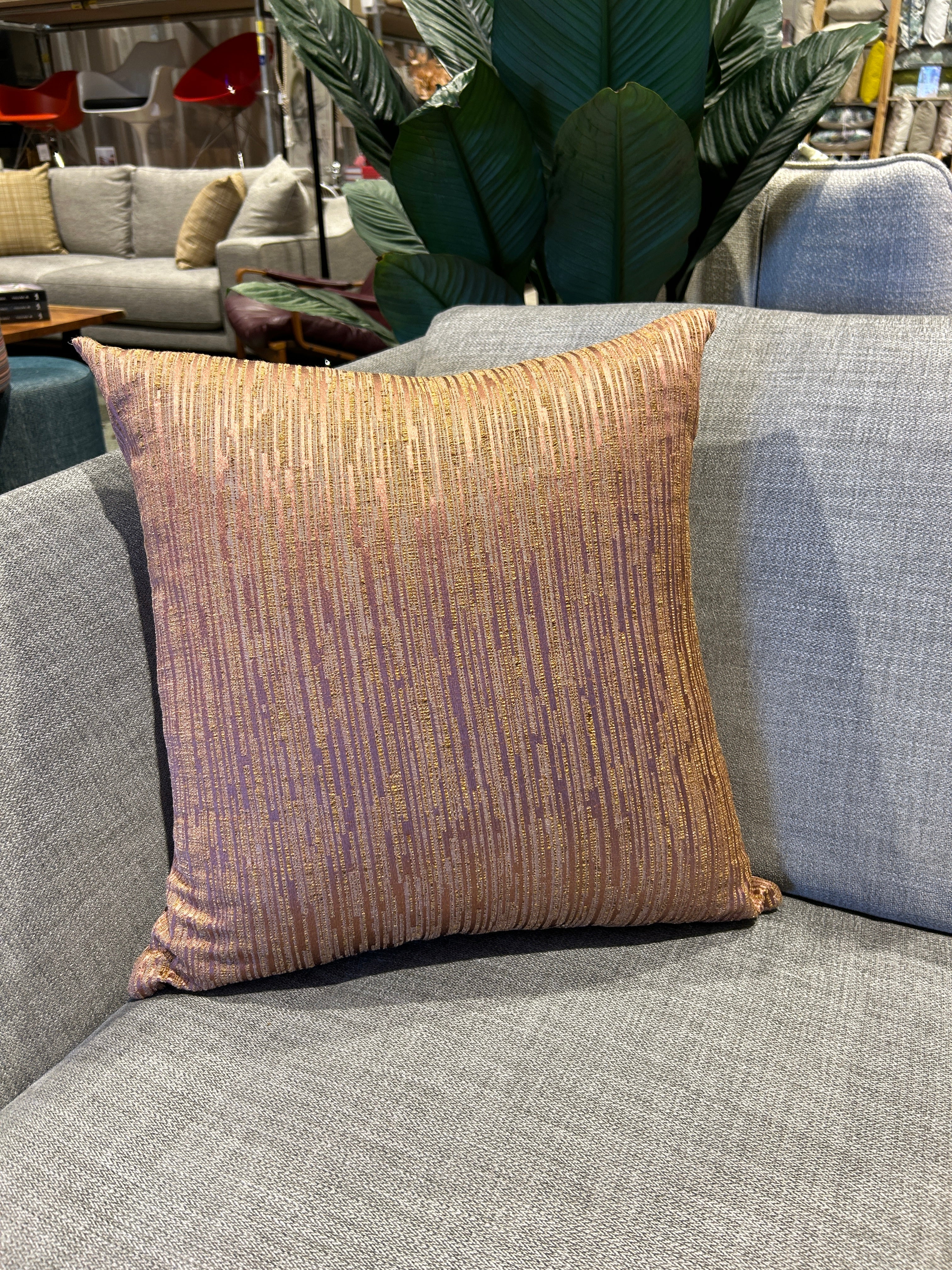 Warm Copper Stripe Cushion