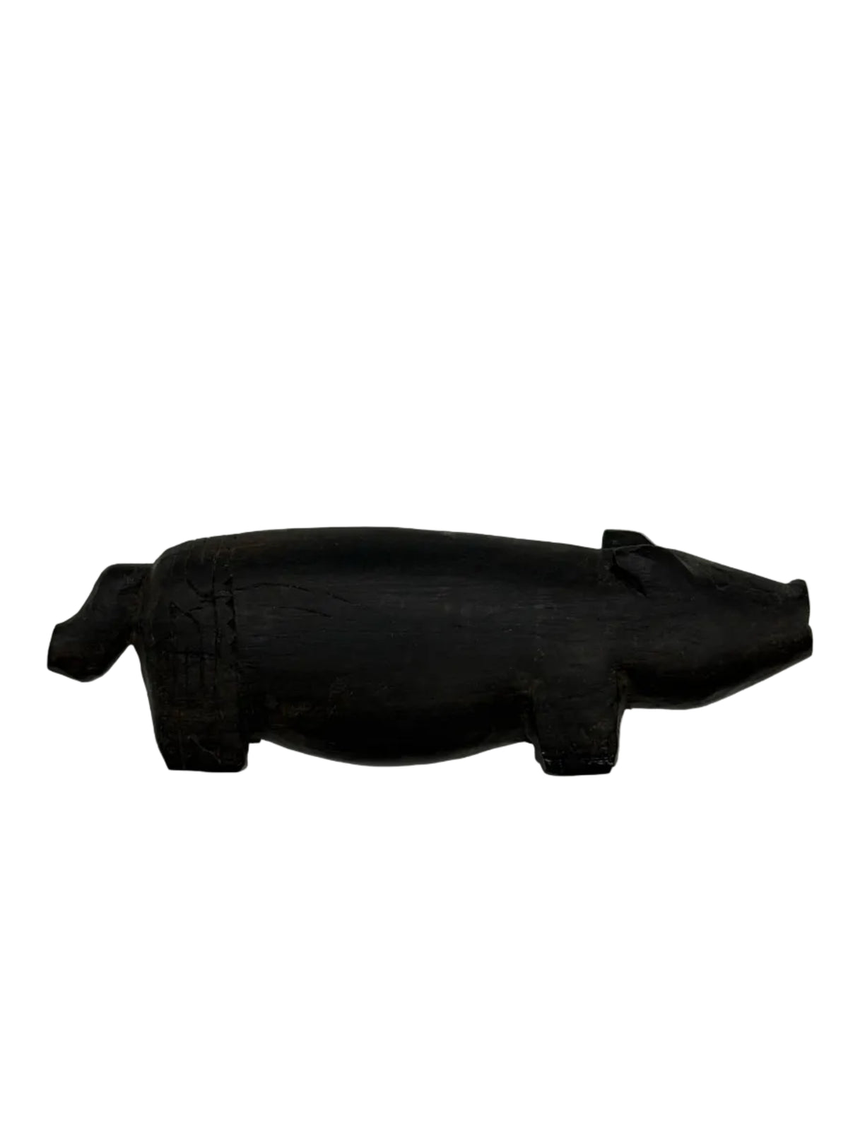 Rustic Carved Timber Pig
