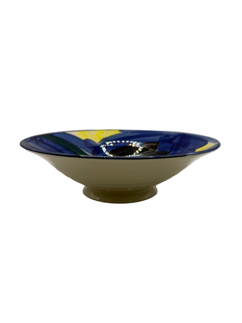 80's Style Handpainted Ceramic Floral Bowl