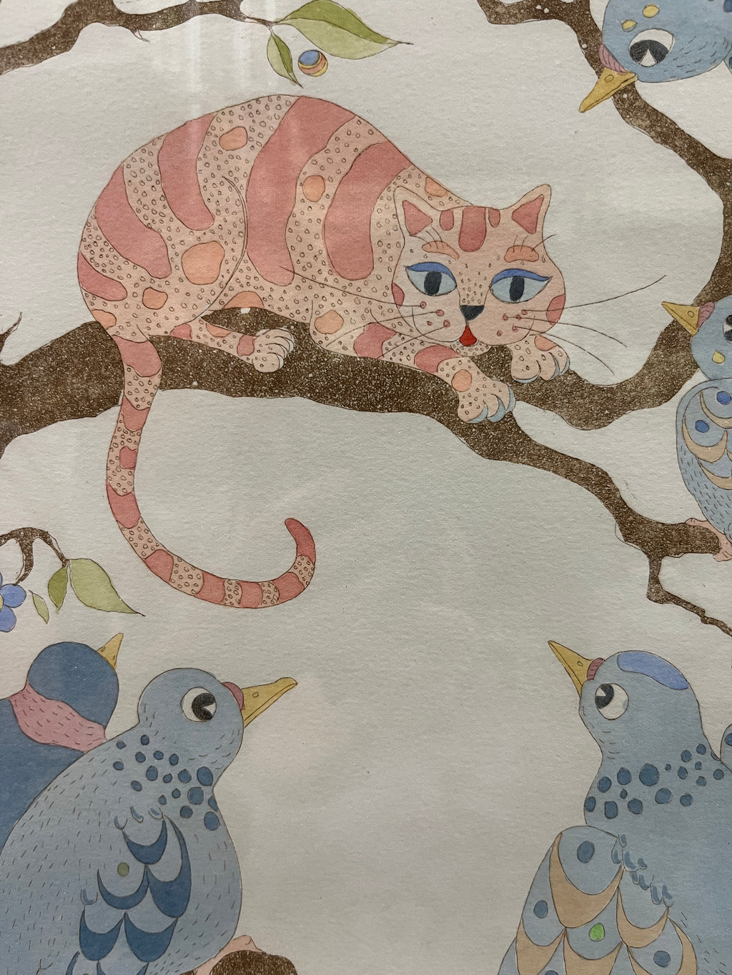 Cat amongst the pigeons II - Signed Framed Print