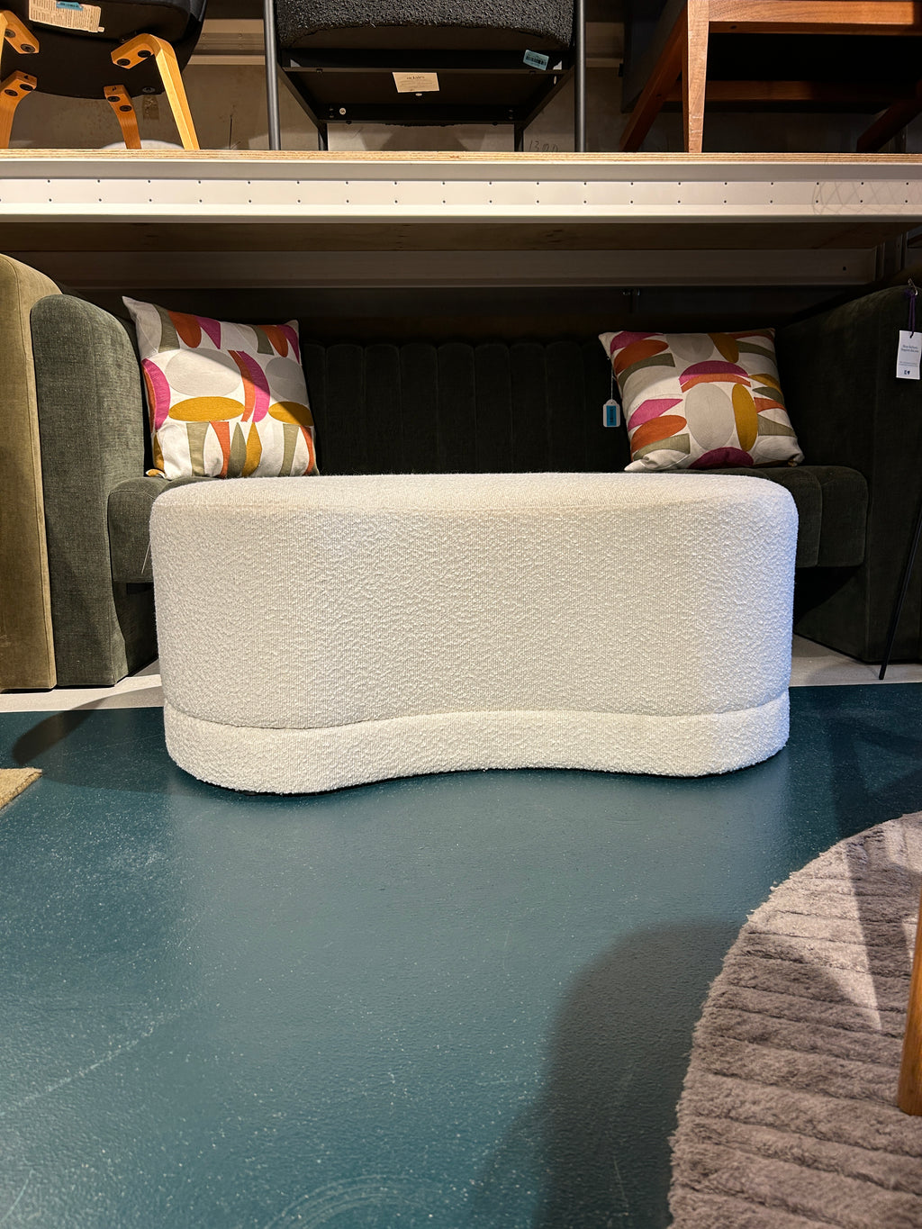Boucle Cream Ottoman
