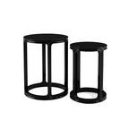 Black Wood Nesting Side Tables Set