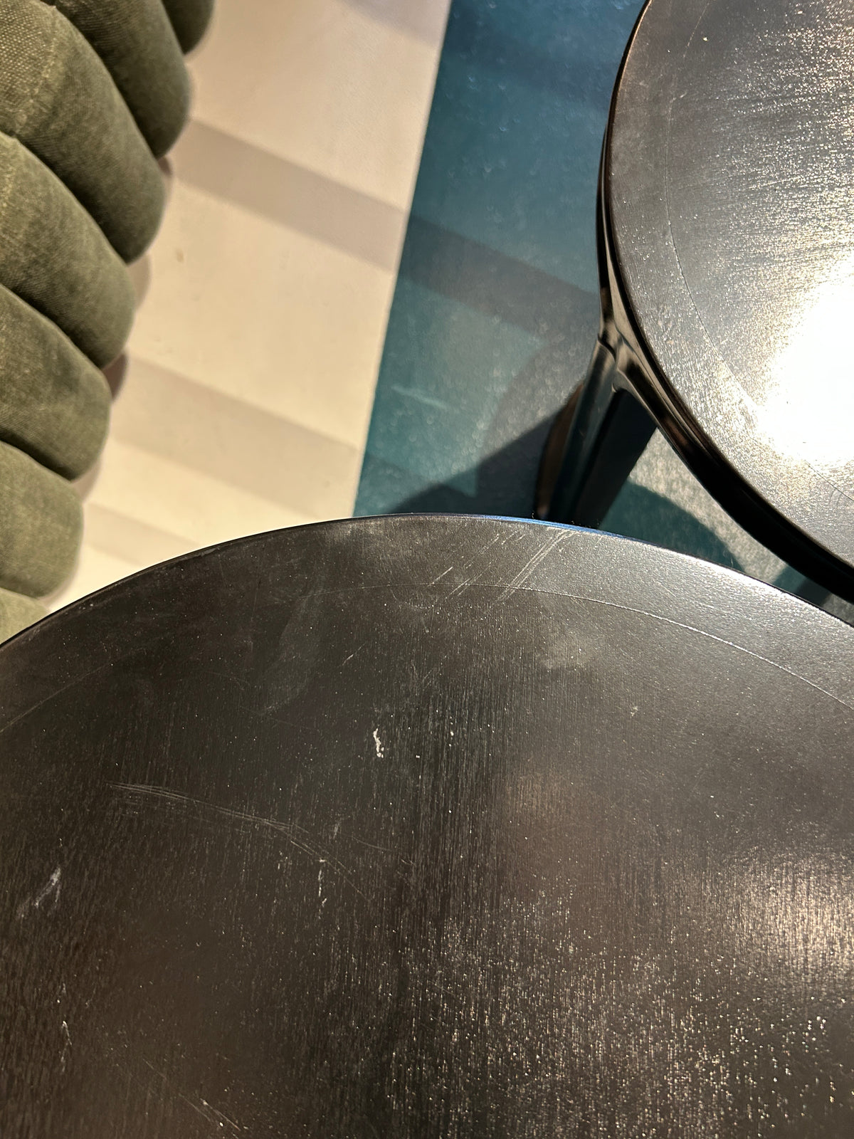 Black Wood Nesting Side Tables Set