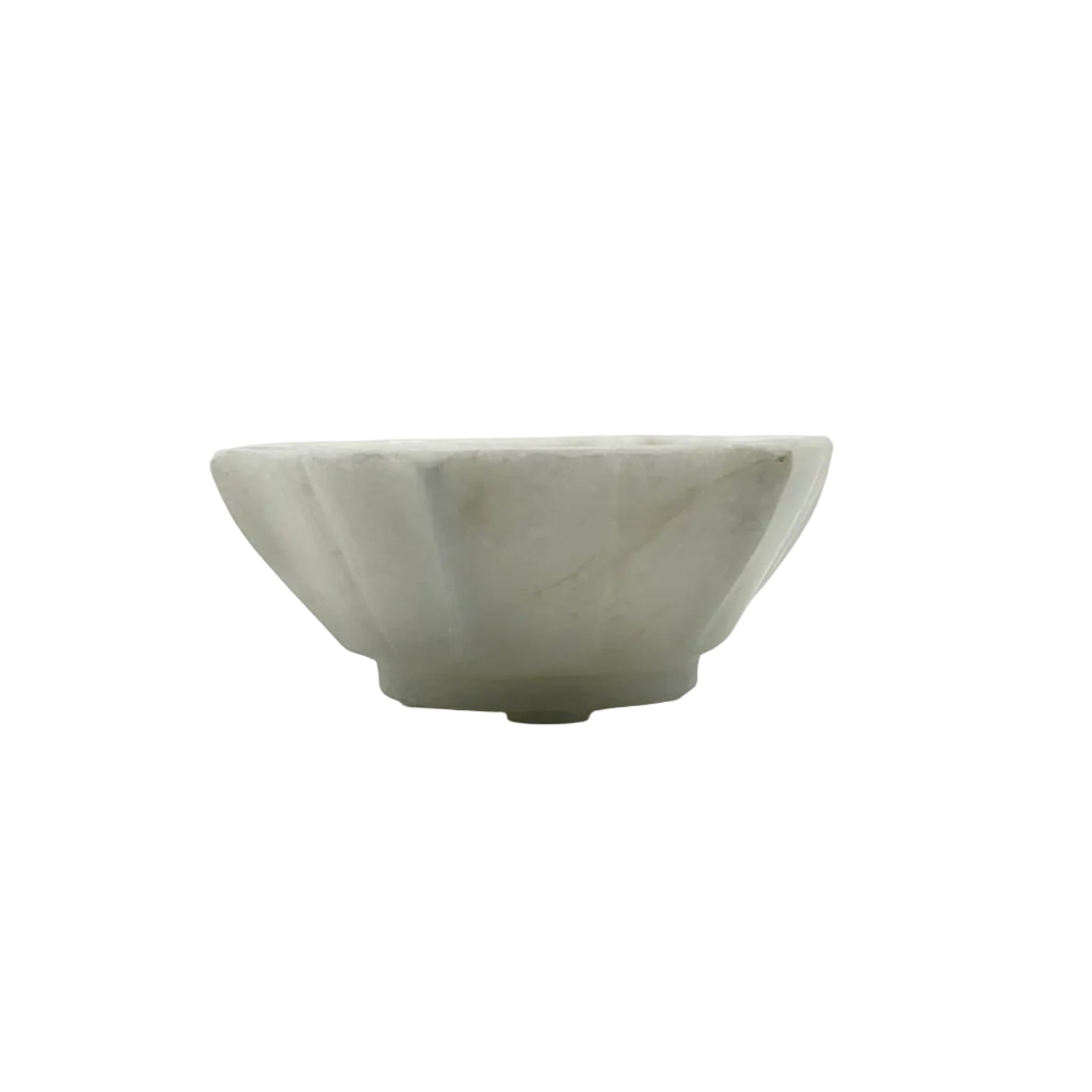 Scalloped White Marble Small Ramekin