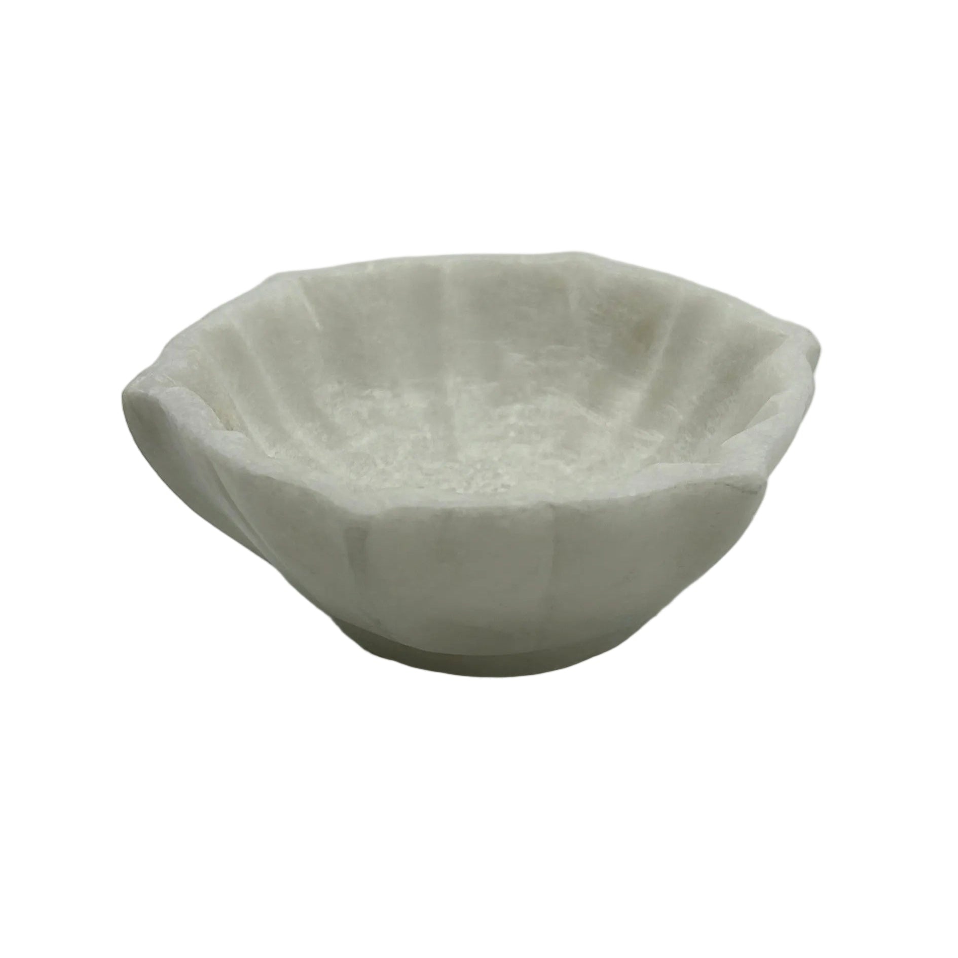 Scalloped White Marble Small Ramekin