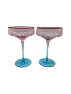 Kip & Co Blue Robin Margarita Glasses - Set of 2