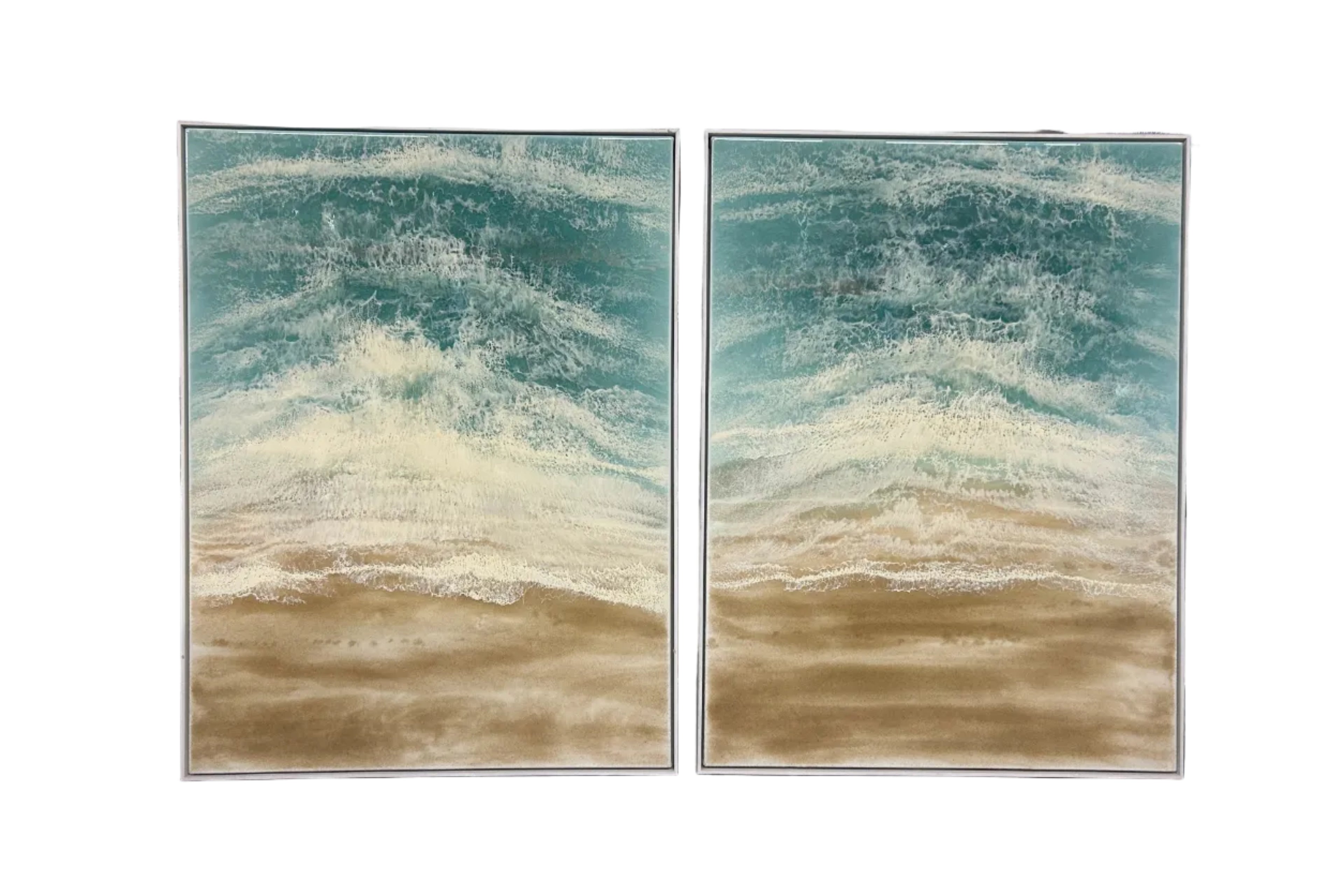 Poseidon I and II Framed Resin Artwork