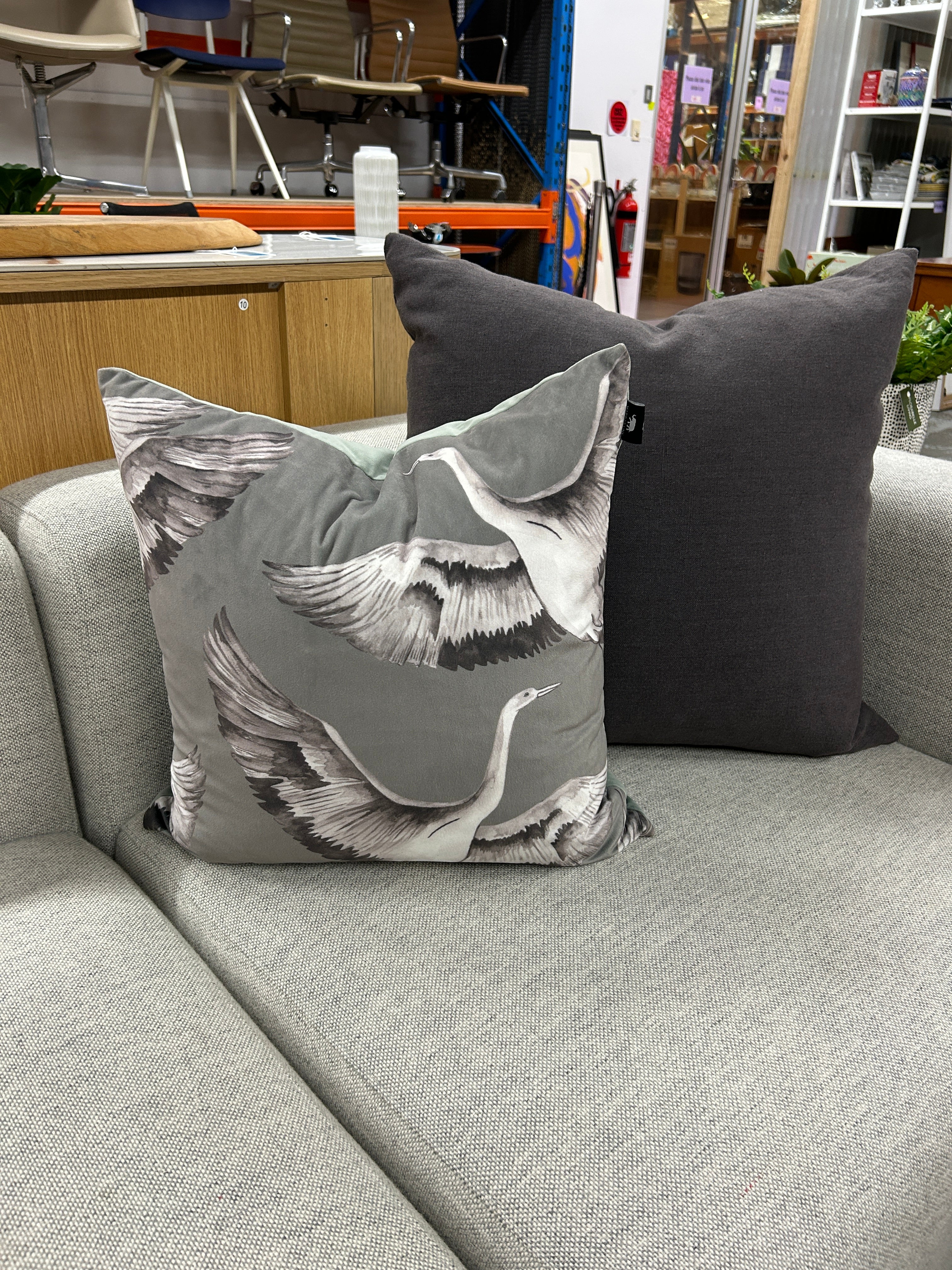 Velvet Crane Cushion by Madras Link