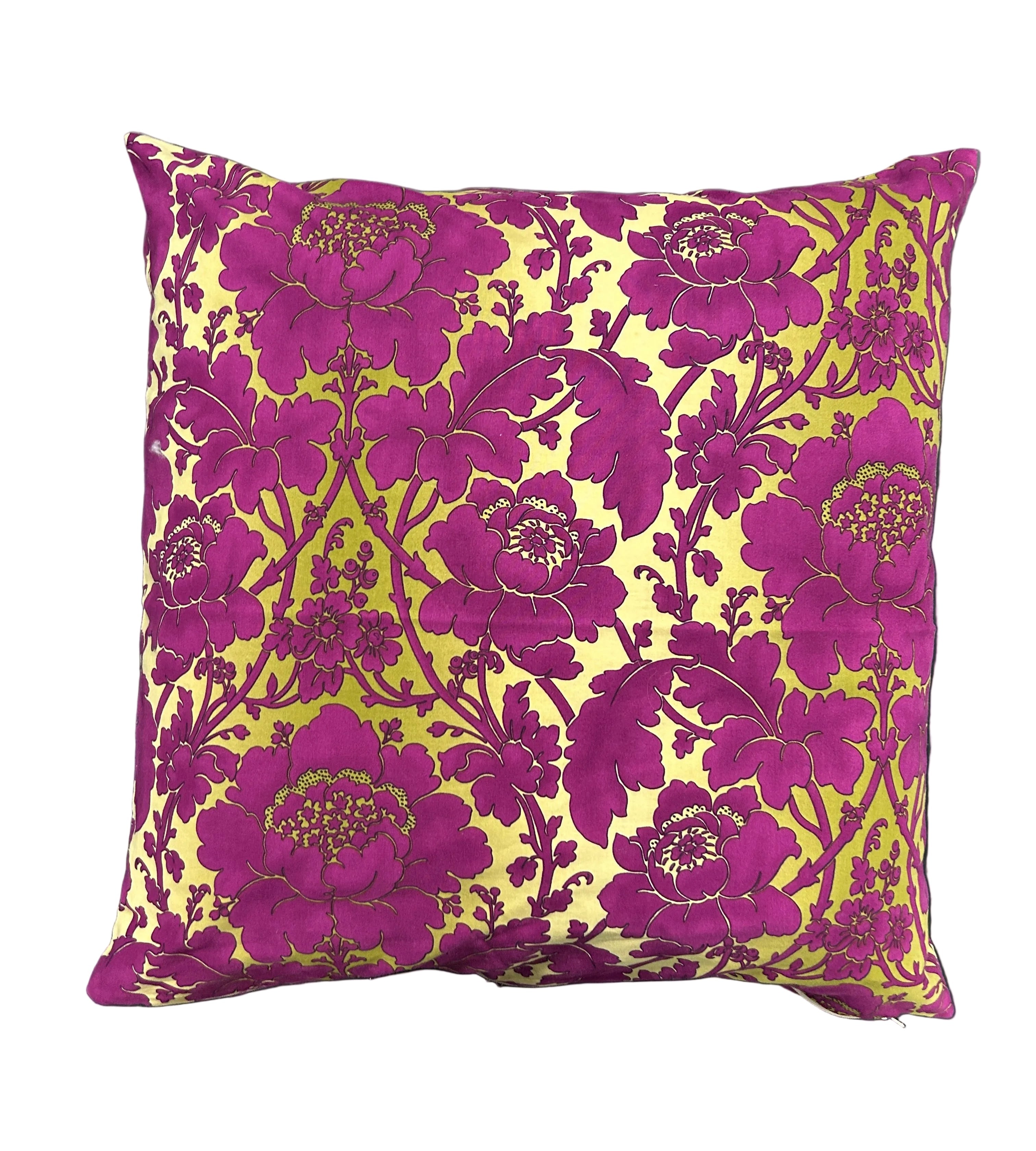 Magenta Bloom Botanical Silk Cushion