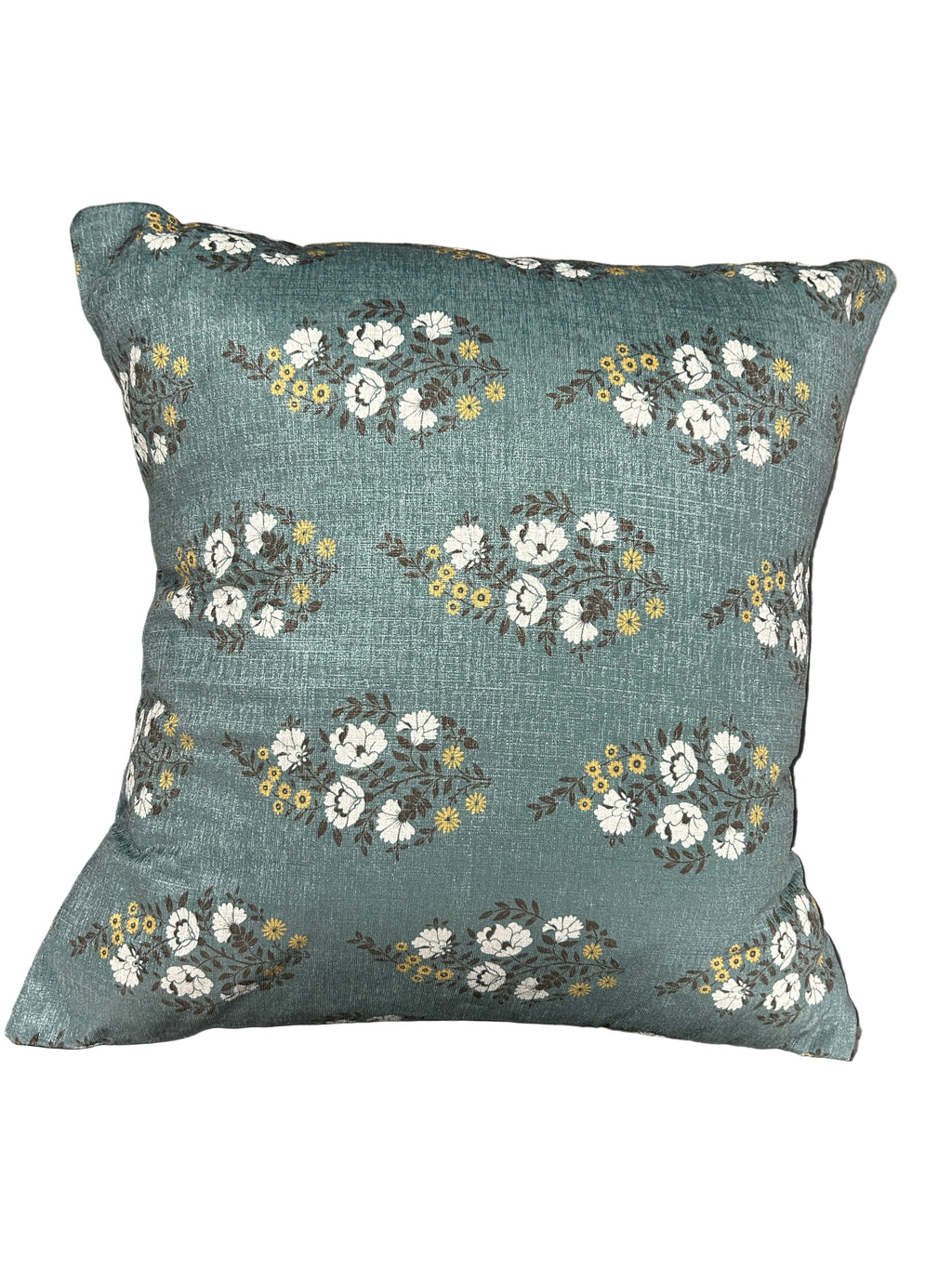 Teal Meadow Floral Cushion