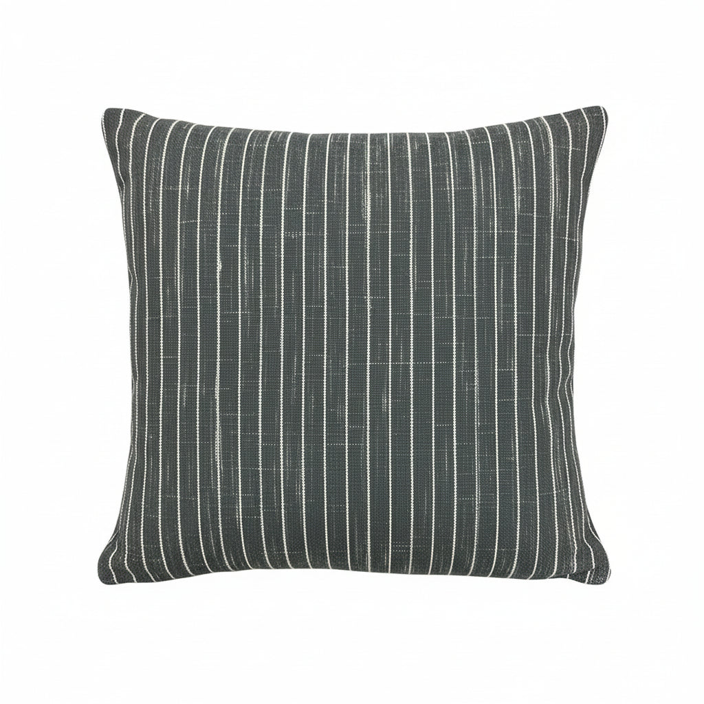 Charcoal Striped Textured Cushion