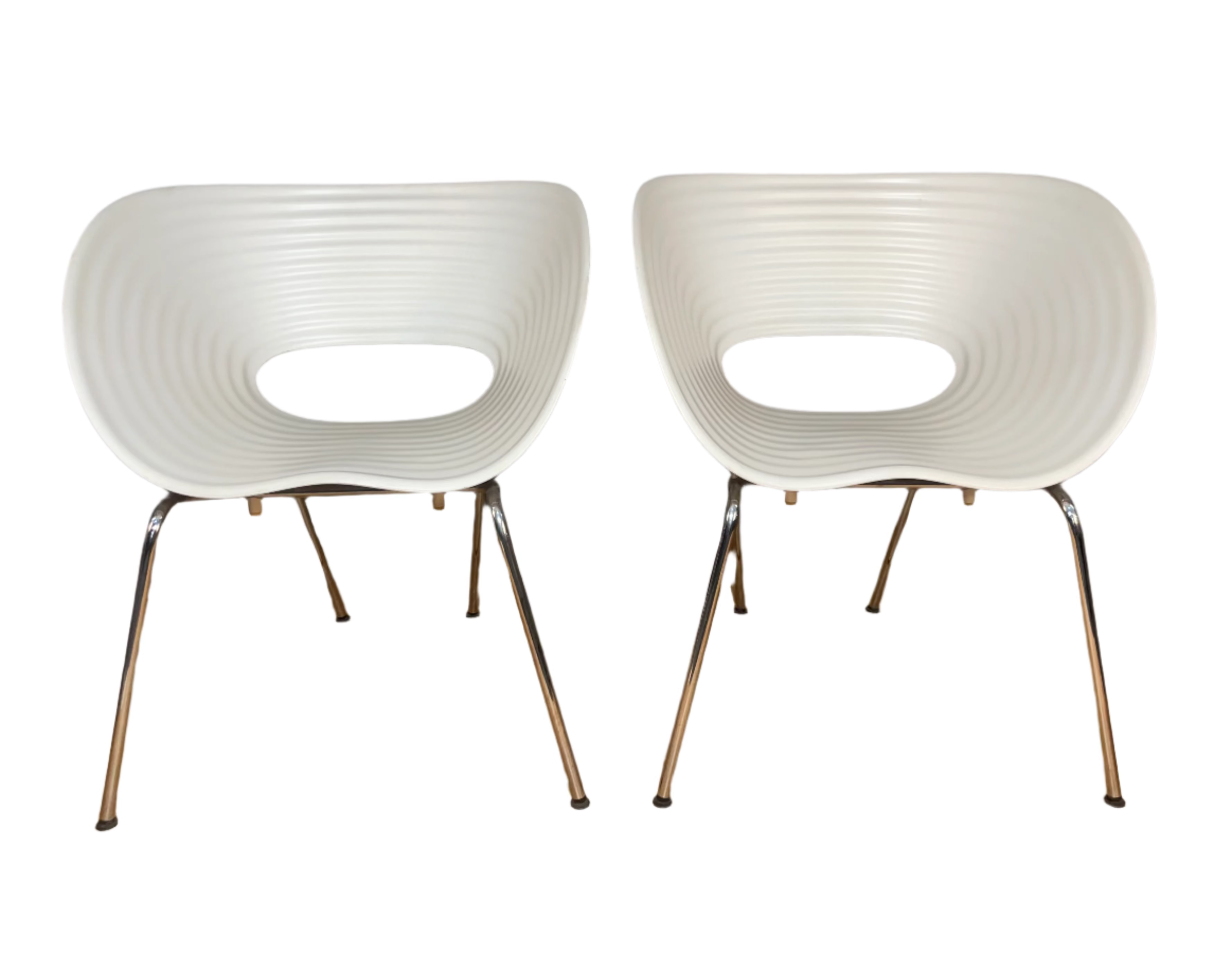 Tom Vac Chairs in White by Ron Arad, Vitra