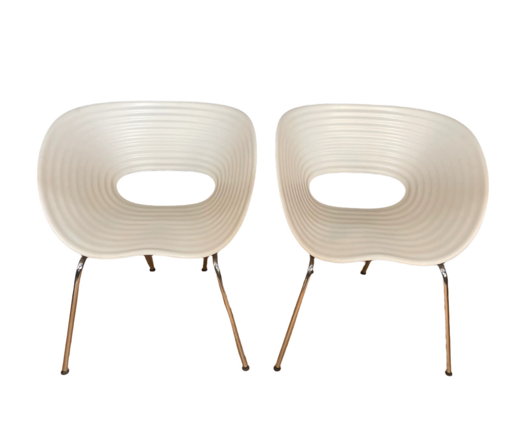 Tom Vac Chairs in White by Ron Arad, Vitra