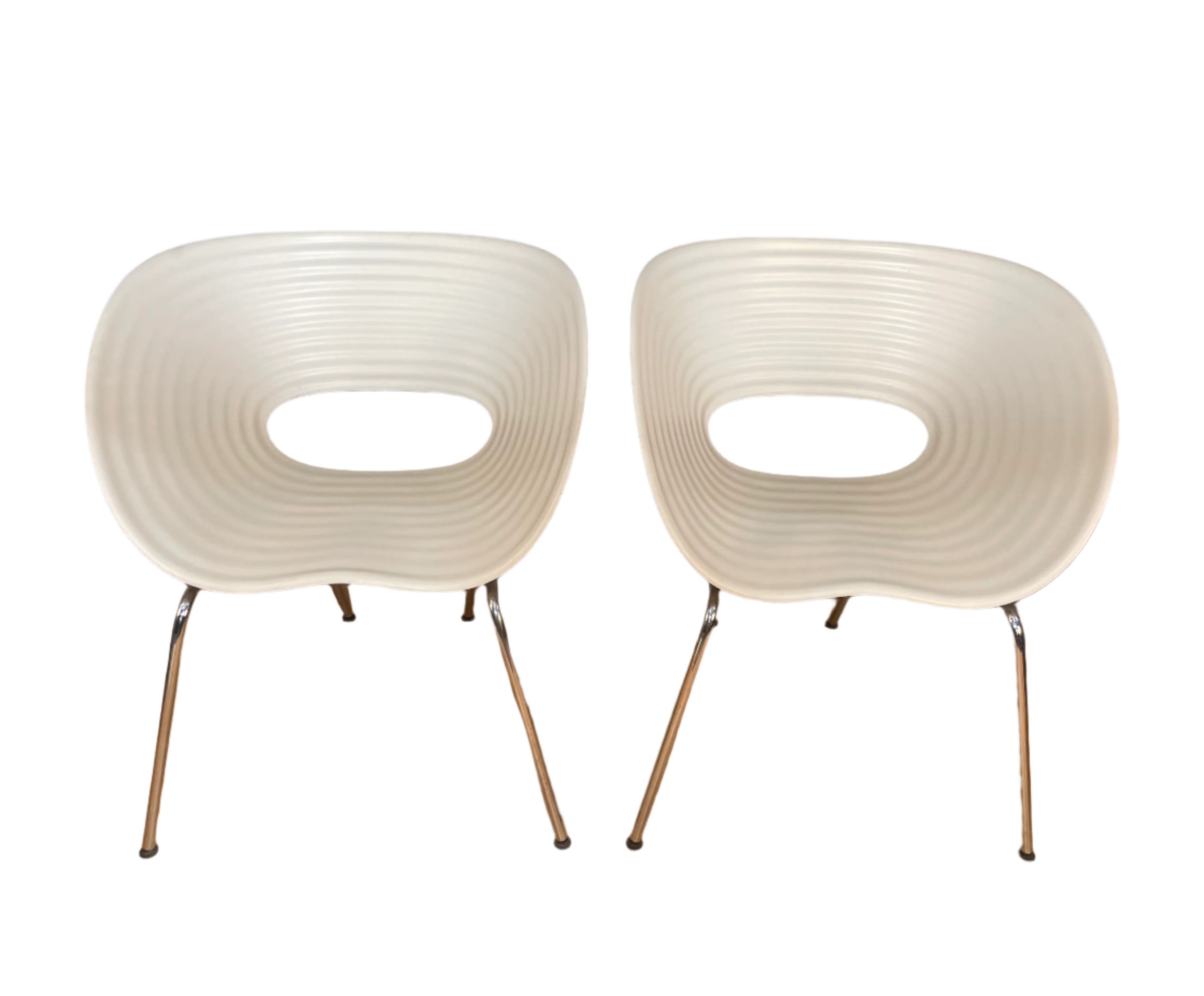 Tom Vac Chairs in White by Ron Arad, Vitra