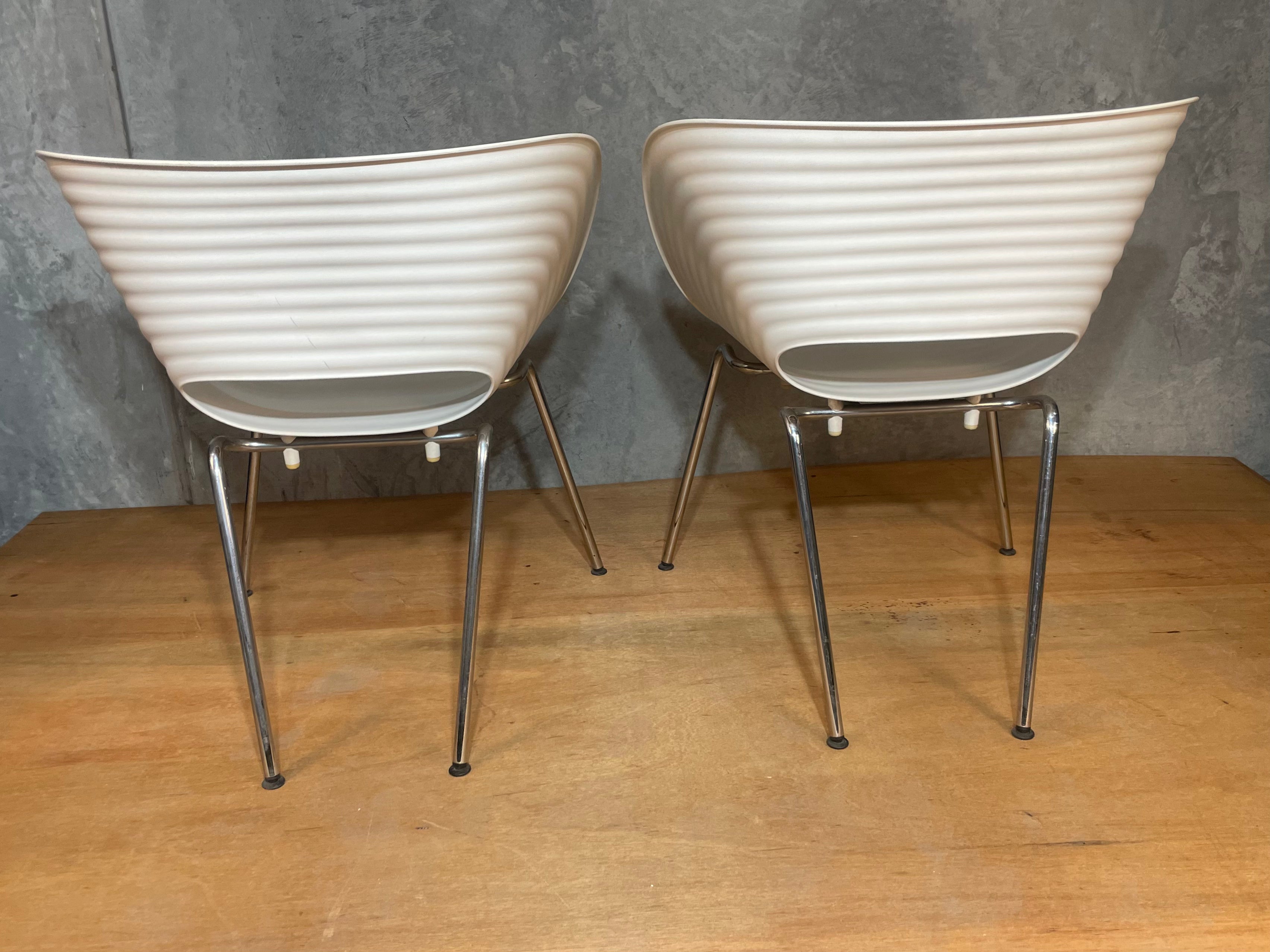 Tom Vac Chairs in White by Ron Arad, Vitra