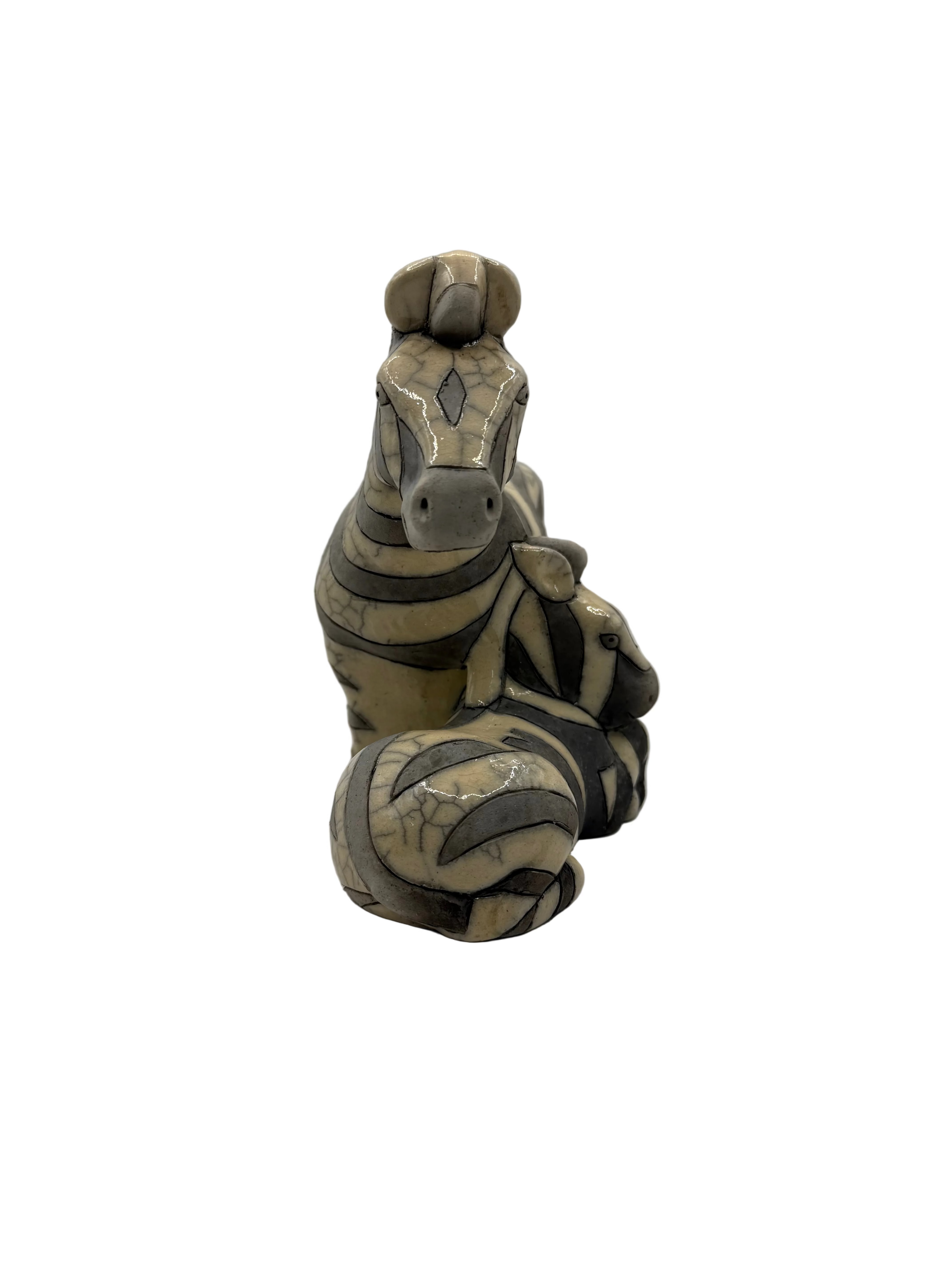 Handcrafted Zebra & Foal Figurine