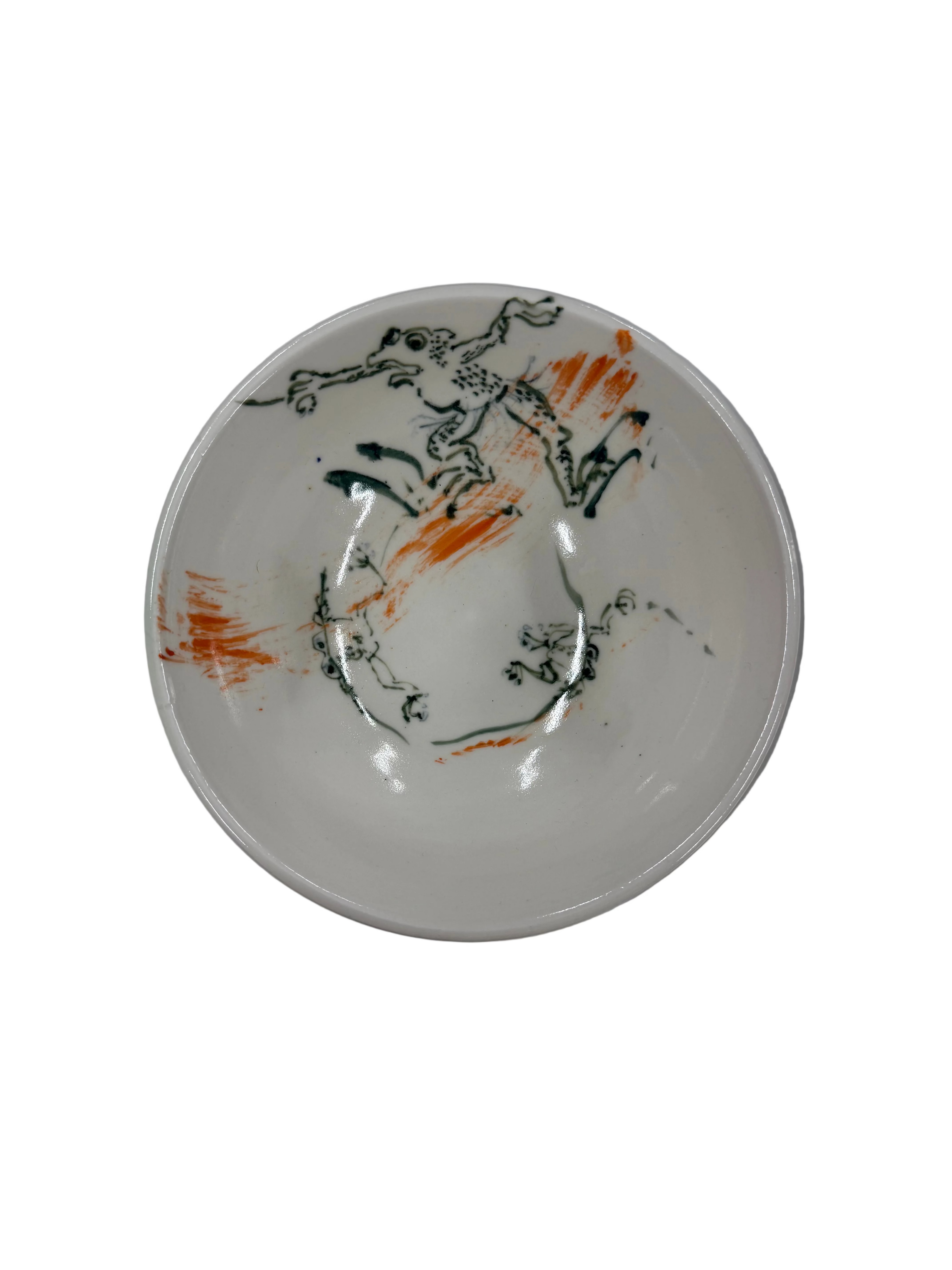 Hand-painted Ceramic Bowl, Frog Design