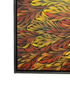 Bush Medicine Leaves I Framed Acrylic On Canvas by Julie Ann Pepperill - Aboriginal Art