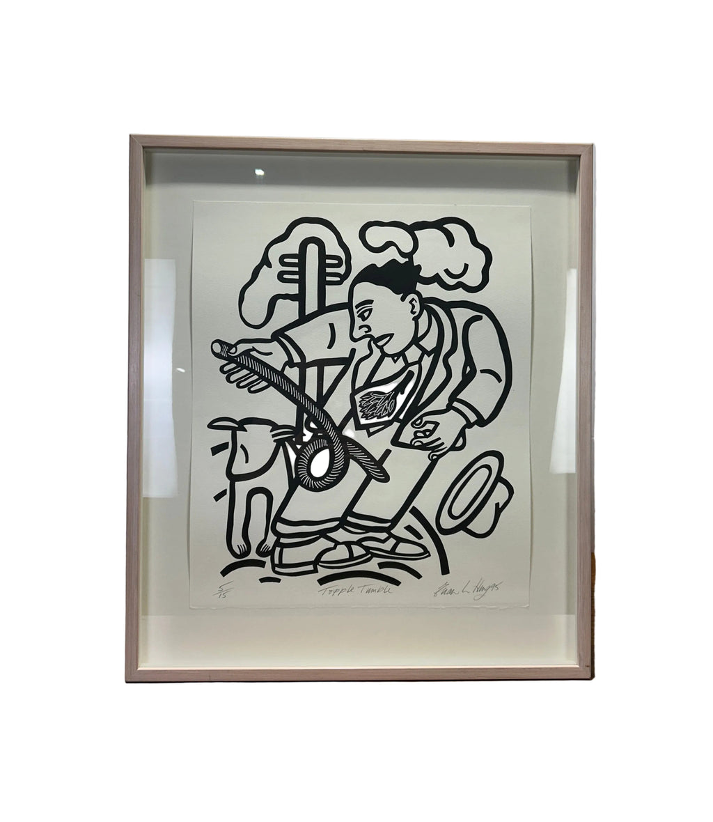 Framed Black And White Artwork, Topple Tumble 1995 By Euan Heng