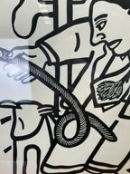 Framed Black And White Artwork, Topple Tumble 1995 By Euan Heng