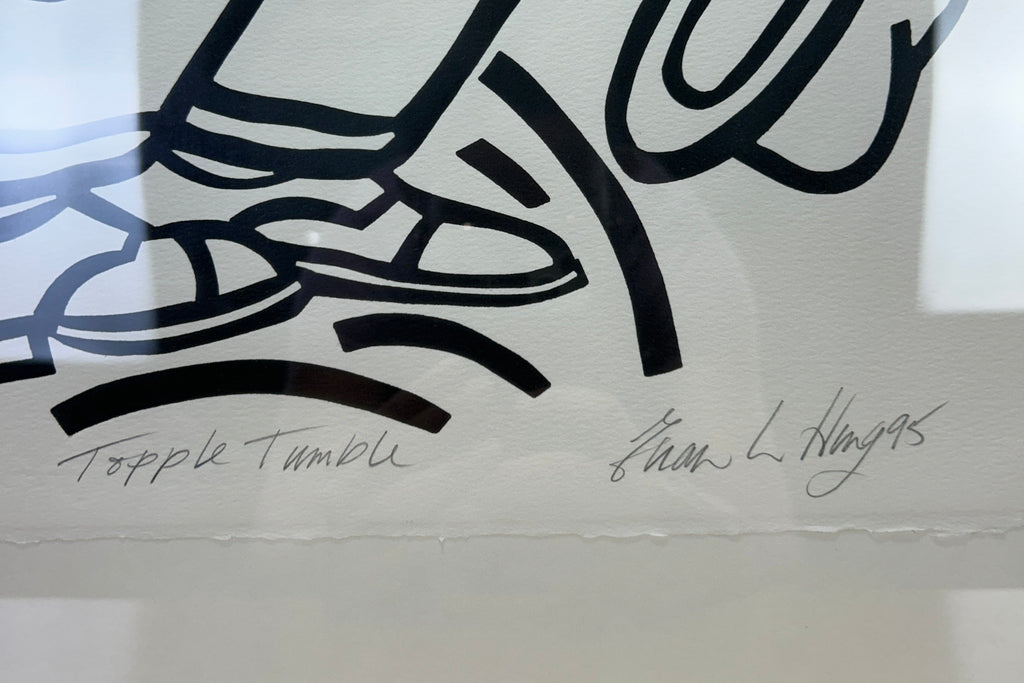 Framed Black And White Artwork, Topple Tumble 1995 By Euan Heng