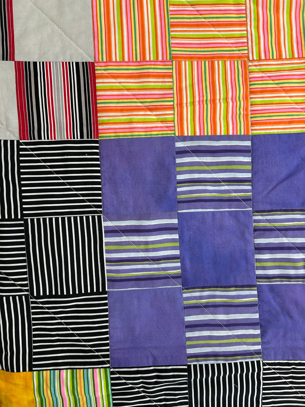 Large Handmade Colourful Patchwork Quilt