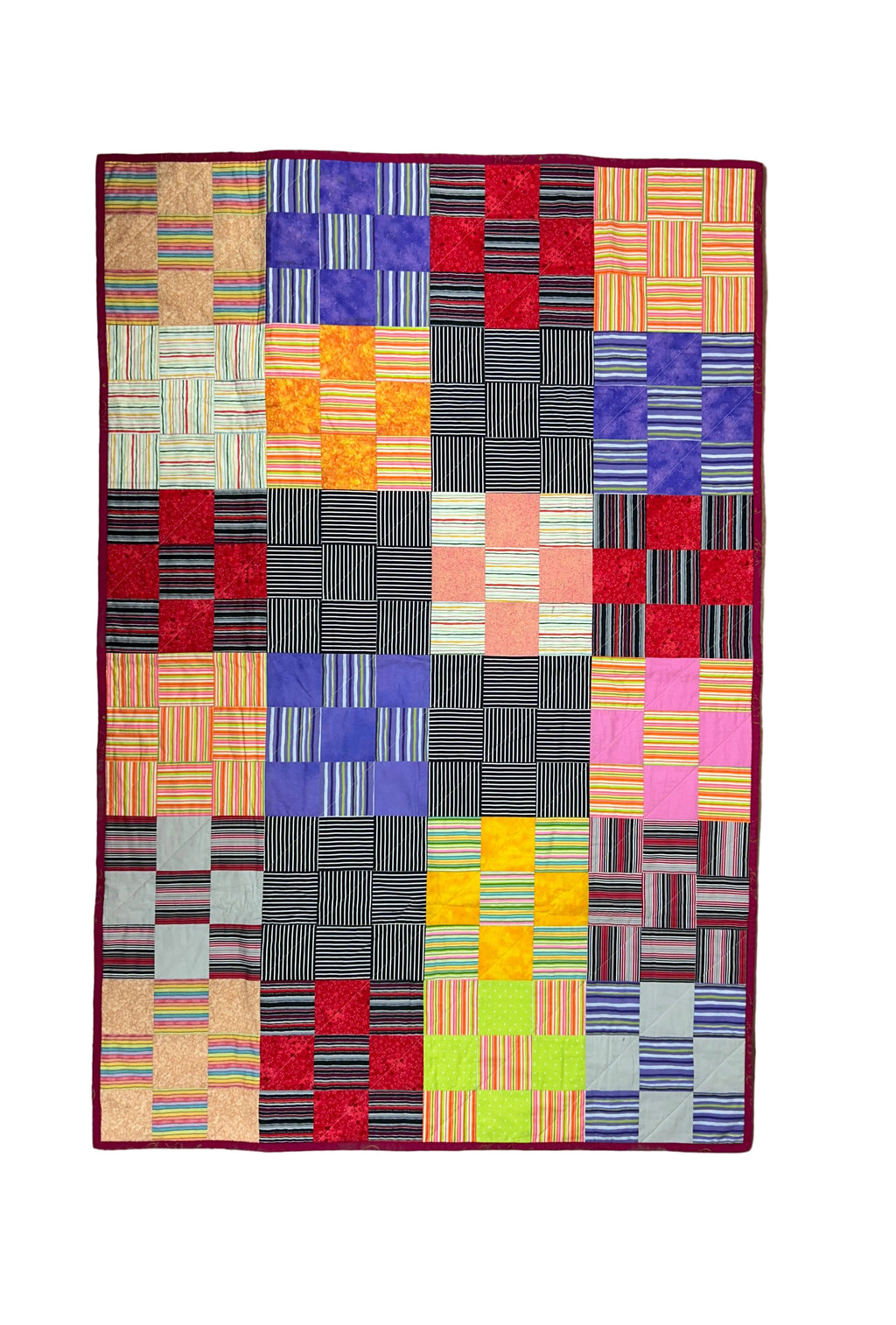Large Handmade Colourful Patchwork Quilt