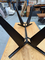 Contrast Timber Top with Black Tapered Leg Table