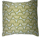 Olive Green Scalloped Design Throw Cushion