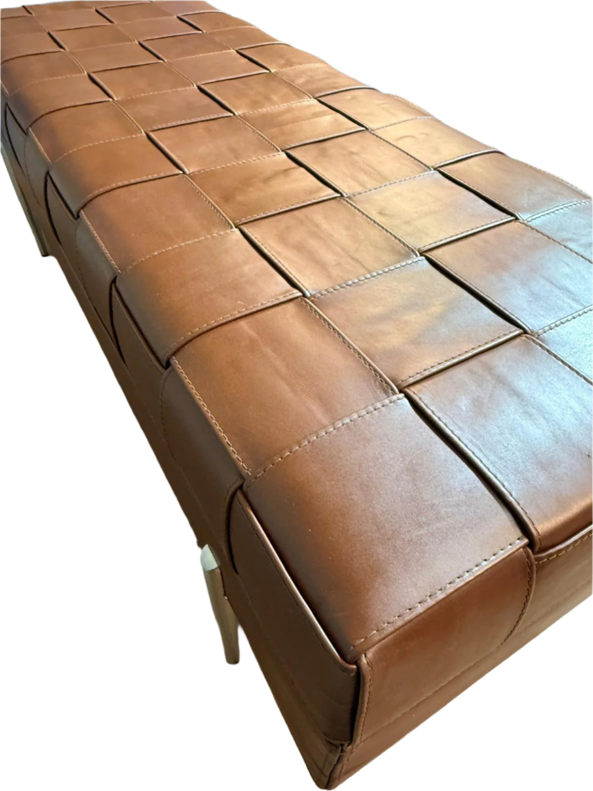 Custom Made Leather Ottoman by Brand Furniture